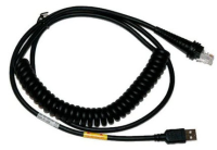 Cable: USB, coiled, black, 5m