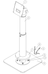Pole Adj. Standalone for Cust. Displ. 300-450mm